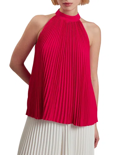 Ted Baker Jamaya High Neck Sleeveless Pleated Top In Fuchsia