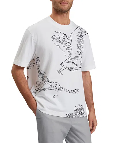 Ted Baker Jamesio Short Sleeve Seagull Graphic Tee In White