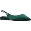 Ted Baker London Jane Bow Slingback Half D'orsay Pointed Toe Flat In Green