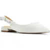 Ted Baker London Jane Bow Slingback Half D'orsay Pointed Toe Flat In White