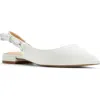 Ted Baker London Jane Bow Slingback Half D'orsay Pointed Toe Flat In White