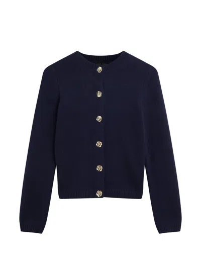 Ted Baker Jaycey Rose-button Cardigan In Black