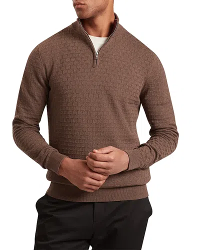 Ted Baker Jeremee T Stitch Half Zip Cotton Wool Sweater In Multi