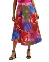Ted Baker Womenscol Joralee Floral-print A-line Woven Midi Skirt In Multicolor