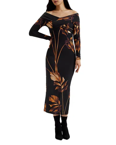 Ted Baker Josefen Bodycon Midi Dress In Black