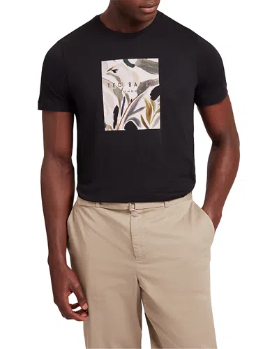 Ted Baker Justino Cotton Graphic Tee In Black