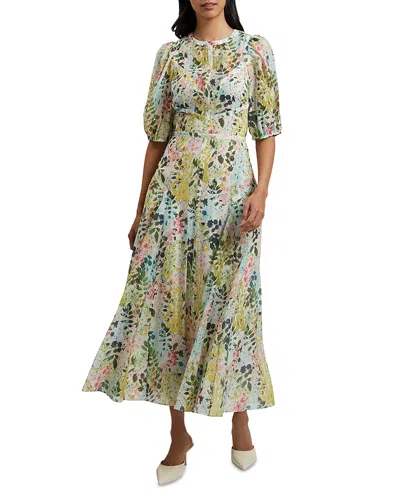Ted Baker Kandea Puff Sleeve Midi Dress In Ivory
