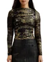 Ted Baker Karenha Mesh Top In Black