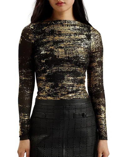 Ted Baker Karenha Mesh Top In Black