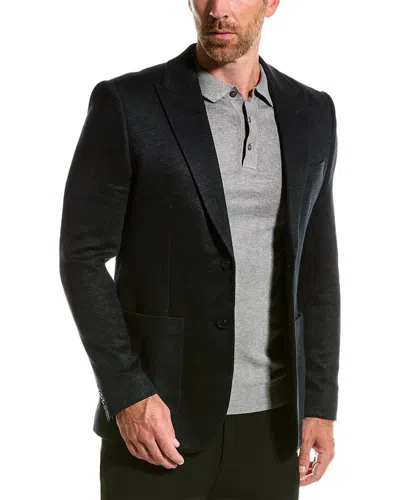 Ted Baker Keanuj Jersey Slim Fit Linen-blend Blazer In Black