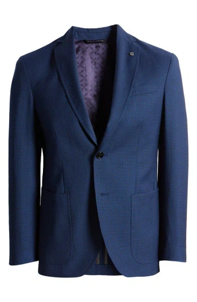 Ted Baker Keith Soft Construction Textured Wool Sport Coat In Navy