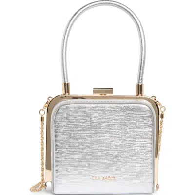 Ted Baker Khloe Frame Clutch In Silver
