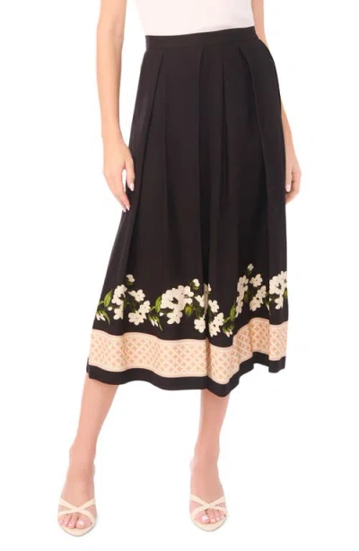 Ted Baker Kieran Placed Print Pleated Skirt In Black