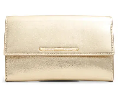 Ted Baker Kira Leather Clutch In Gold