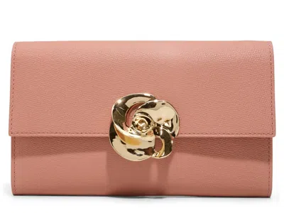 Ted Baker Kira Rose Leather Clutch In Pink