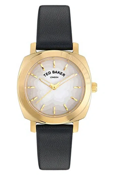 Ted Baker Kirsty Leather Strap Watch, 33mm In Gold