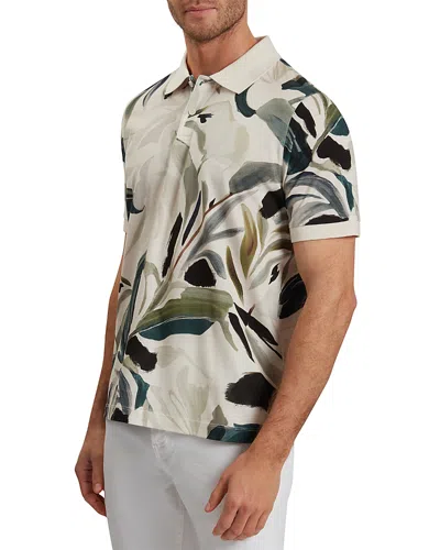 Ted Baker Kivem Cotton Floral Polo In Ecru