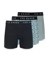 Ted Baker Knit Boxer Briefs, Pack Of 3 In Black/green
