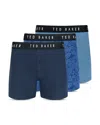 Ted Baker Knit Boxer Briefs, Pack Of 3 In Blue