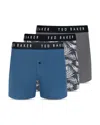 Ted Baker Knit Boxer Briefs, Pack Of 3 In Navy/grey