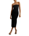 TED BAKER KNITTED STRAPLESS BODYCON MIDI DRESS