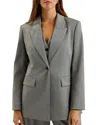 Ted Baker Koa Metallic Pinstriped Blazer In Dark Grey