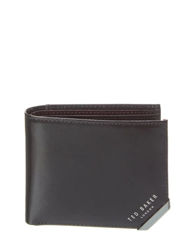 Ted Baker Korning Leather Coin Wallet In Black