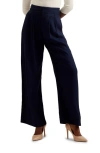Ted Baker London Krissi High Waist Wide Leg Pants In Navy