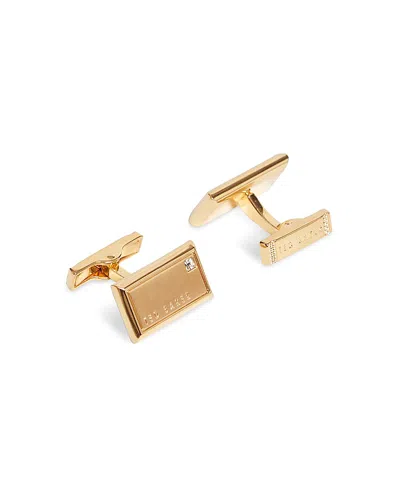 Ted Baker Kristol Brushed Metal Cufflinks In Gold