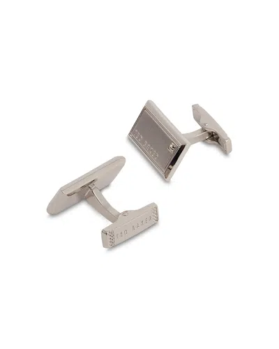 Ted Baker Kristol Brushed Metal Cufflinks In Silver