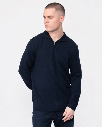 Ted Baker Kurnle Mens Long Sleeve T Knit Funnel Neck Jumper In Blue