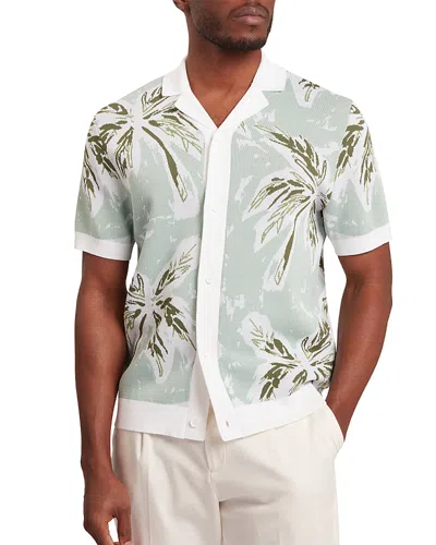 Ted Baker Kyes Knitted Leaf Camp Shirt In Green