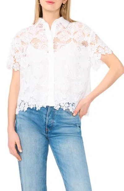 Ted Baker Lace Button-up Shirt In White
