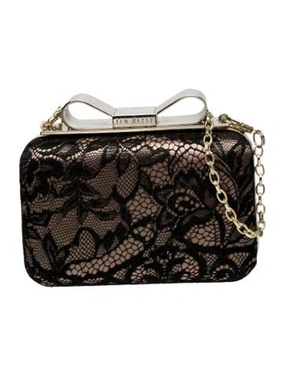 Pre-owned Ted Baker Lace Minaudière In Black