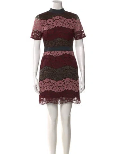 Pre-owned Ted Baker Lace Mini Dress In Black