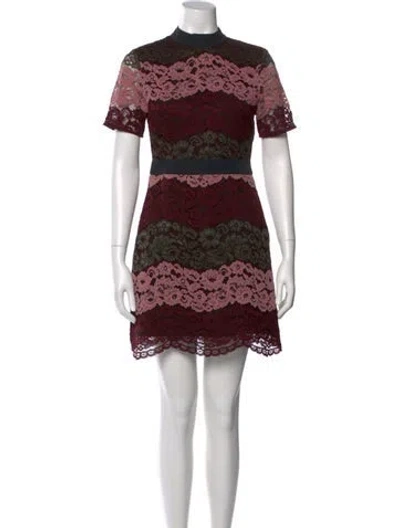 Pre-owned Ted Baker Lace Mini Dress In Pink
