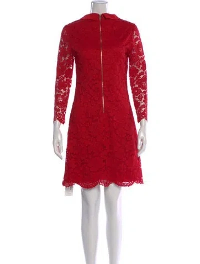 Pre-owned Ted Baker Lace Mini Dress In Red