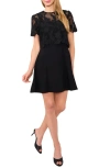 Ted Baker Lace Overlay Crepe Minidress In Black
