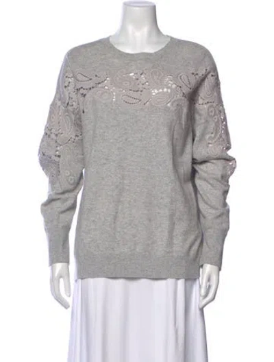 Pre-owned Ted Baker Lace Pattern Crew Neck Sweater In Grey
