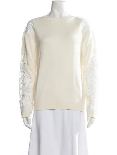 Pre-owned Ted Baker Lace Pattern Crew Neck Sweater In Neutral