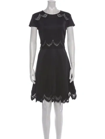 Pre-owned Ted Baker Lace Pattern Knee-length Dress In Black
