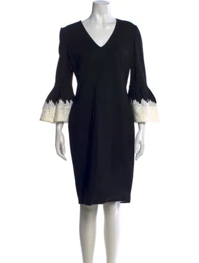 Pre-owned Ted Baker Lace Pattern Knee-length Dress In Black