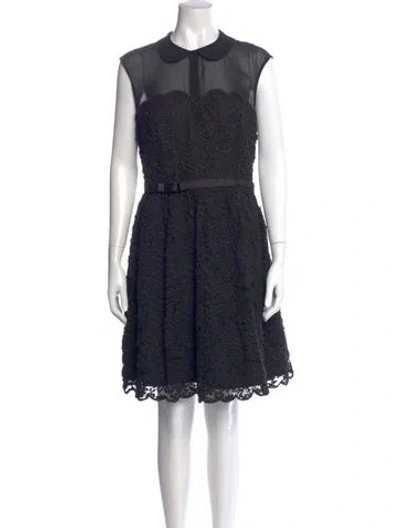 Pre-owned Ted Baker Lace Pattern Knee-length Dress In Blue