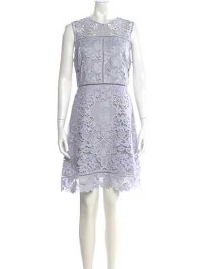 Pre-owned Ted Baker Lace Pattern Knee-length Dress In Blue