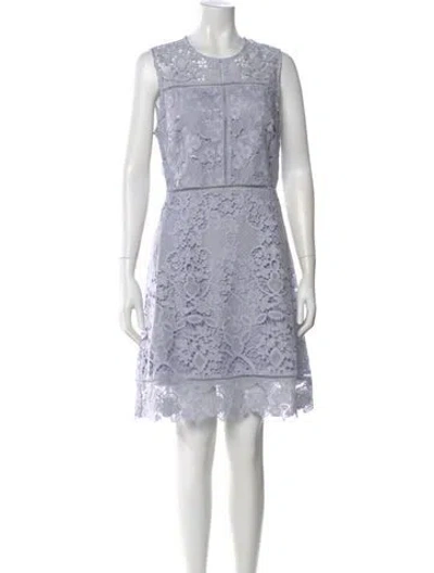 Pre-owned Ted Baker Lace Pattern Knee-length Dress In Blue