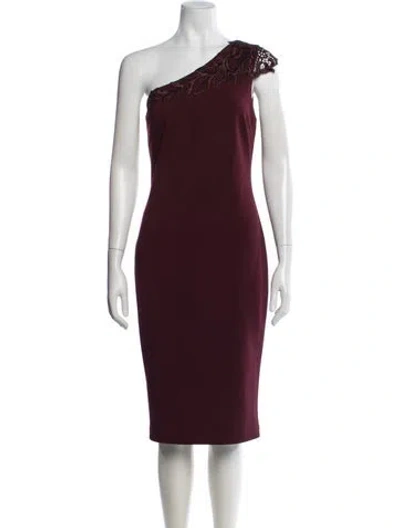 Pre-owned Ted Baker Lace Pattern Knee-length Dress In Burgundy