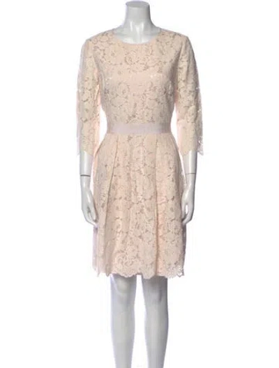 Pre-owned Ted Baker Lace Pattern Knee-length Dress In Neutral