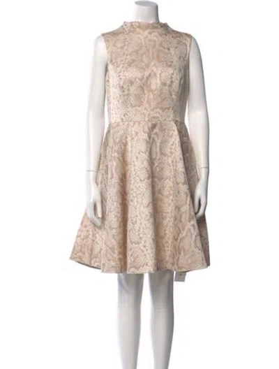 Pre-owned Ted Baker Lace Pattern Knee-length Dress In Neutral