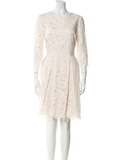 Pre-owned Ted Baker Lace Pattern Knee-length Dress In Pink