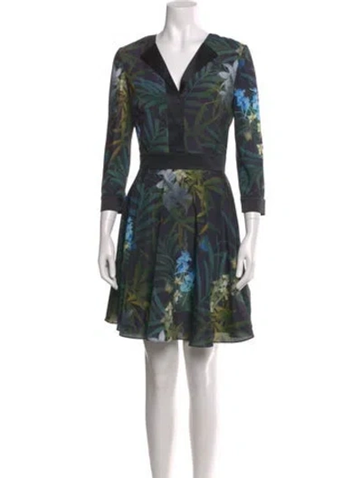 Pre-owned Ted Baker Lace Pattern Knee-length Dress W/ Tags In Blue